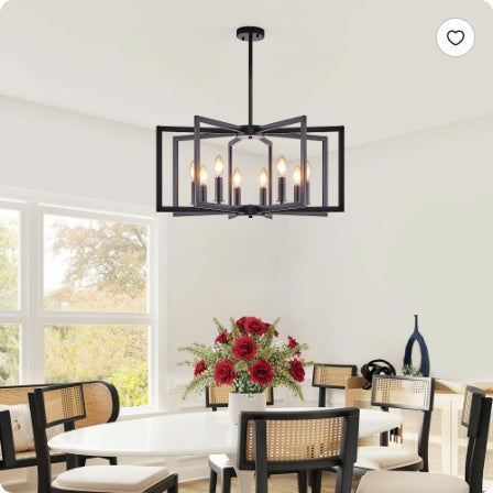 27Modern Golden Geometric 8Light Chandelier Industrial Metal Pendant Light Fixture For Living Room, Dining Room, Or Kitchen Bulb Not Included