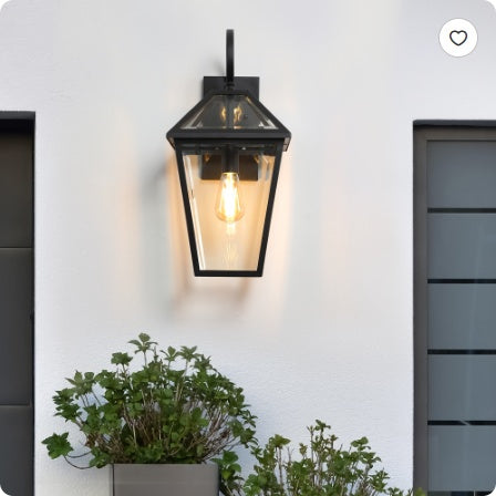 211 Pack Outdoor Wall Lantern Light   Modern Black Metal & Clear Glass Sconce For Porch, Patio, And Garden Lighting Bulb Not Included